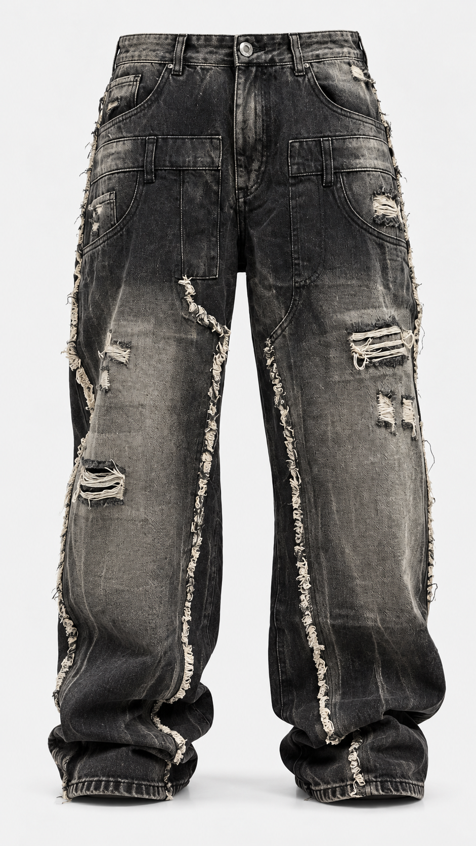 JEANS RIPPED FLAME
