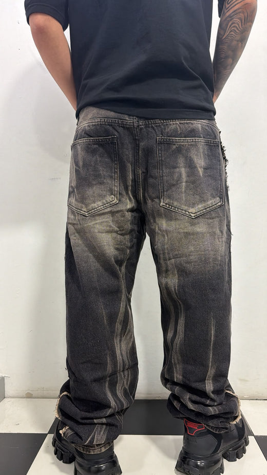 JEANS RIPPED FLAME