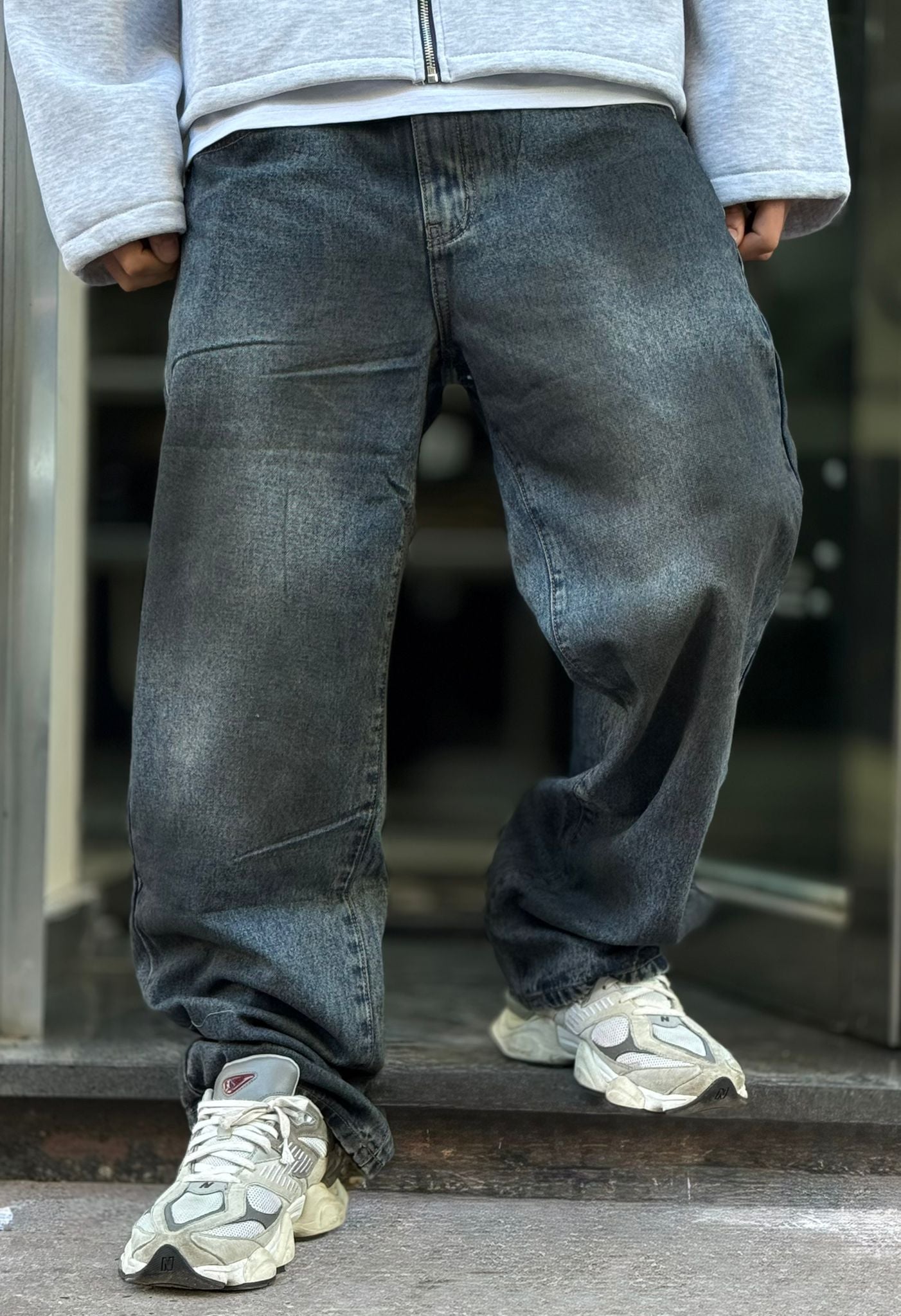 Jeans Baggy Washed Black