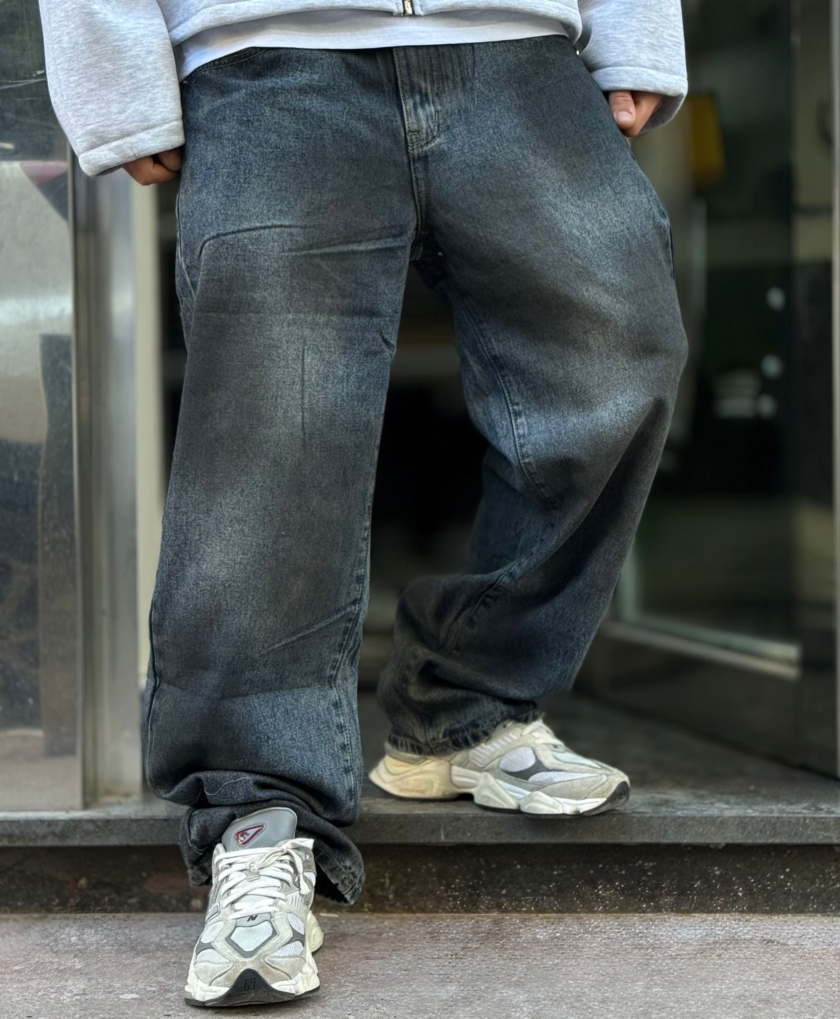 Jeans Baggy Washed Black