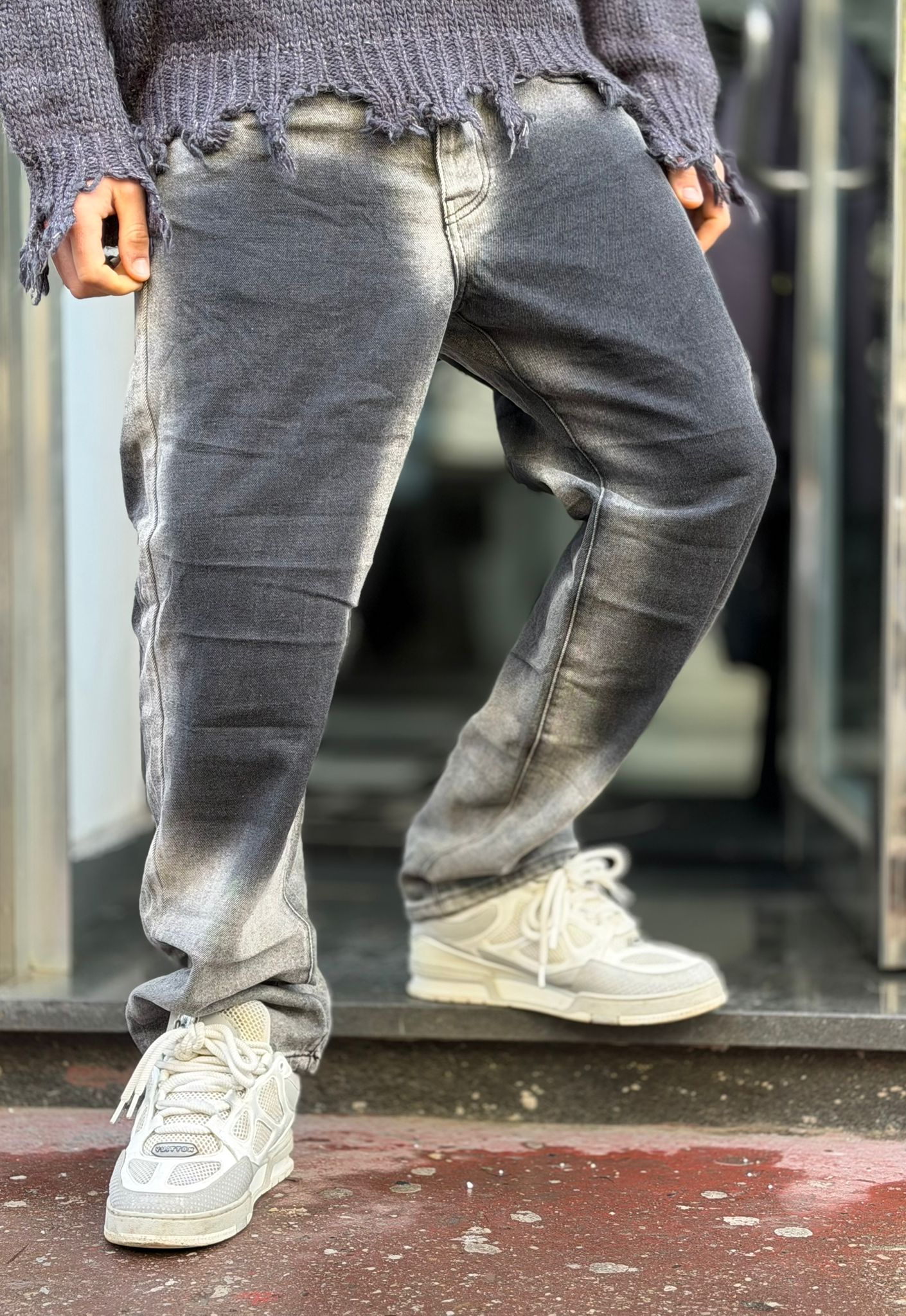 Jeans Baggy Grigi - Fit Largo Streetwear
