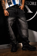 JEANS PEARL STUDDED