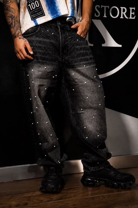 JEANS PEARL STUDDED
