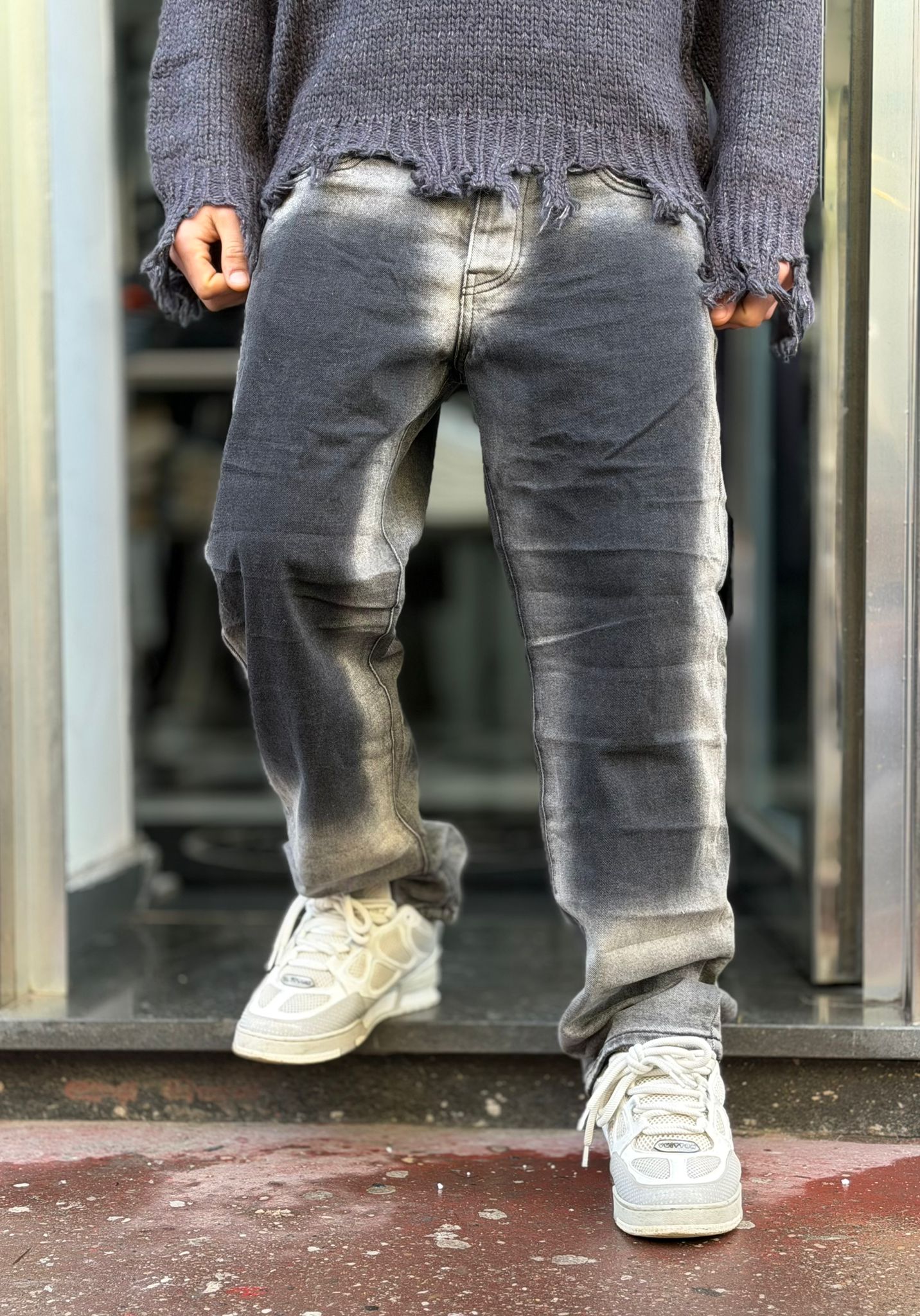 Jeans Baggy Grigi - Fit Largo Streetwear
