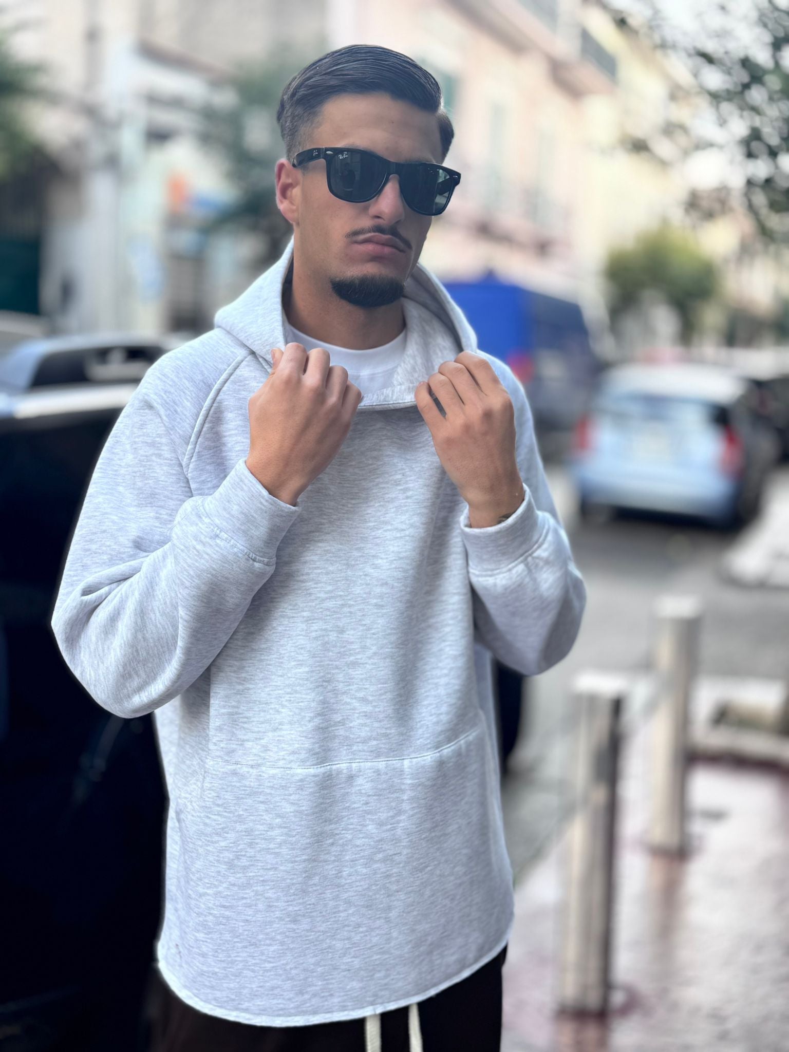 Felpa Long Fit Grigia