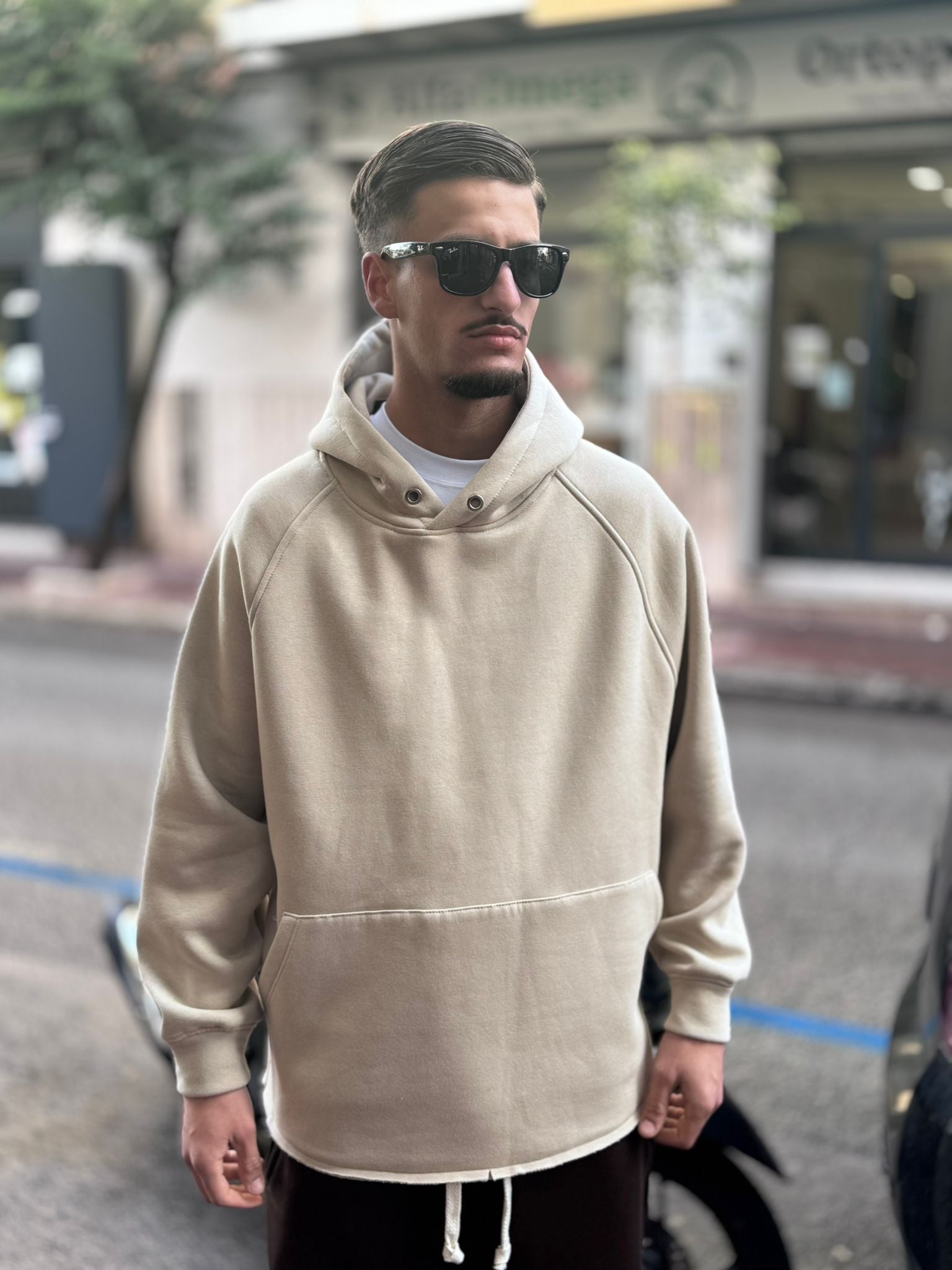 Felpa Long Fit Beige