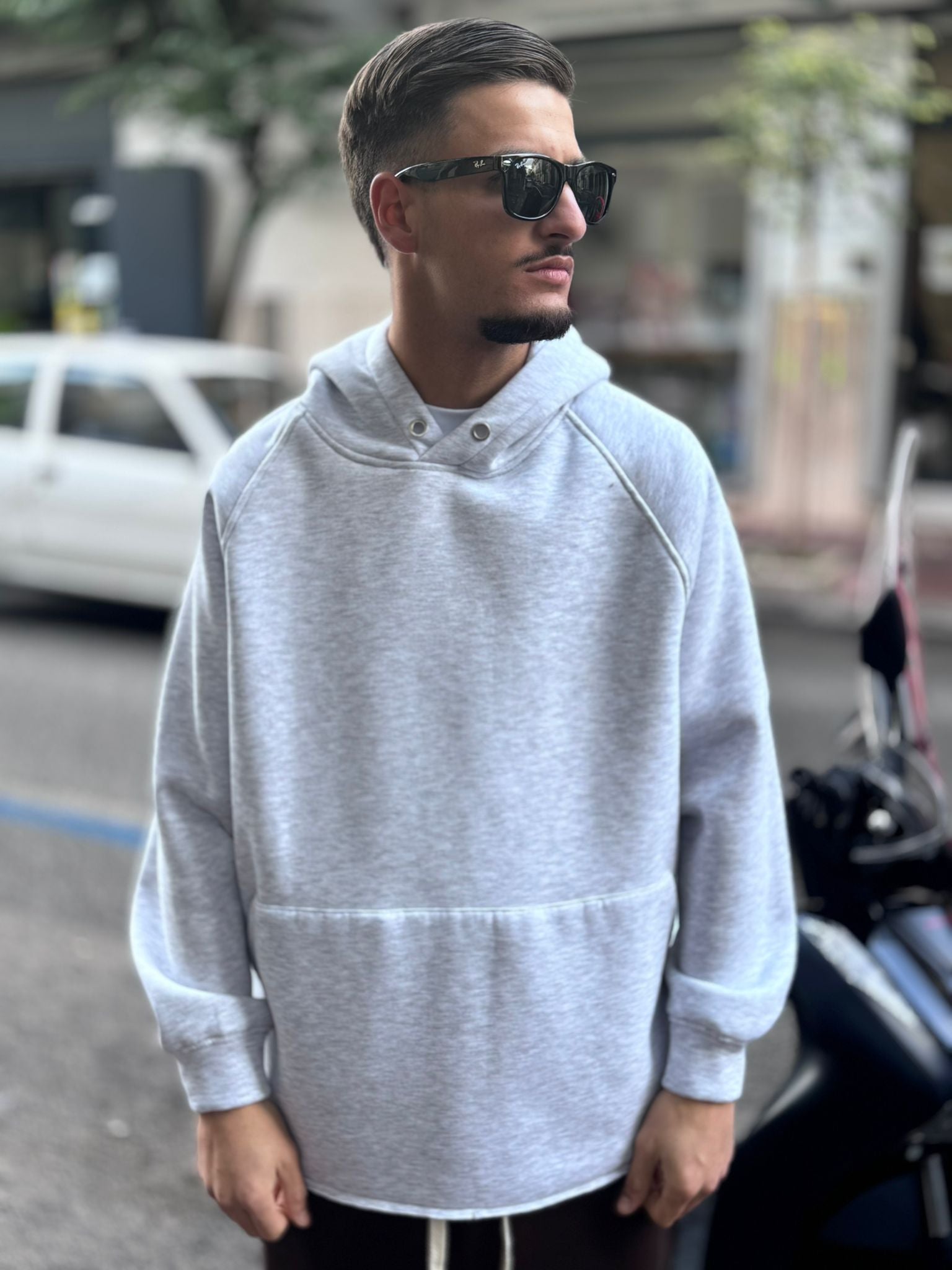 Felpa Long Fit Grigia